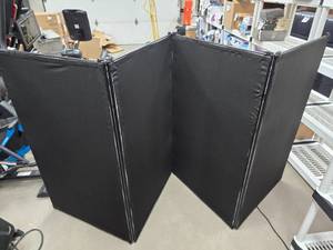 lot 204 image: Proreck DJ Facade Booth, DJ Stand Portable Event Cover Screen with Foldable 4 Detachable Metal Frame