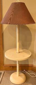 lot 174N image: LL- Floor Lamp with Built-In Round Table Shelf