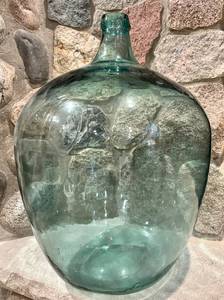 lot 59H image: LL - Large Vintage 23 h Green Glass Vase  Bottle