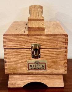 lot 91H image: LL - Griffin Shinemaster Shoe Shine Box - Wood Kit w Accessories