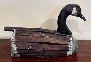 lot 94H image: LL - Goose Slat Decoy - Vintage Canadian Folk Art