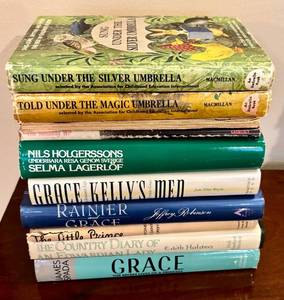 lot 95H image: LL - Vintage Book Lot - The Little Prince, Sung Under the Silver Umbrella, Grace Kellys Men