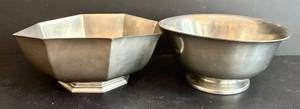 lot 109H image: DR - Vintage Stieff Revere Reproduction Pewter Bowl P41-13 - Gorham Pewter Bowl PH6