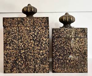 lot 112H image: LR - John Richard Decorative Storage Boxes - Set of 2