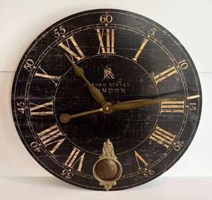 lot 115H image: MBR - Bond Street London Timeworks Clock - 18 in. Wall Pendulum Clock
