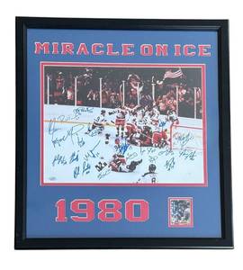 lot 2D image: O - Miracle on Ice 1980 Signed Framed Photo 26x30 - Limited Edition 71160 with COA