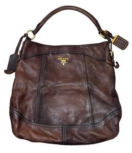Prada The Original Deerskin Leather Handbag - Vintage Brown
