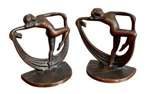 lot 9D image: Art Deco Vintage Bookends - Pair
