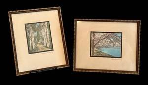 lot 25D image: Wallace Nutting Hand-Colored Platinotype Photo Pair