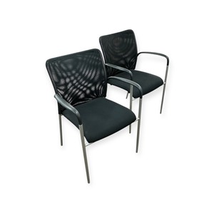lot 22 image: 2 Mesh back Stacking Chairs