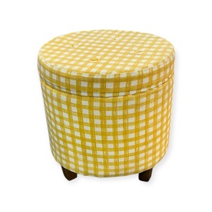 lot 37 image: Footrest with Removable Top Yellow with Storage