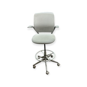 lot 86 image: Steelcase Cobi Drafting Stool Chair Grey Retails new for $899