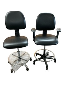 lot 94 image: Brand New Two Super Scientific Drafting Stools -1 with Arms 1 wout Arms
