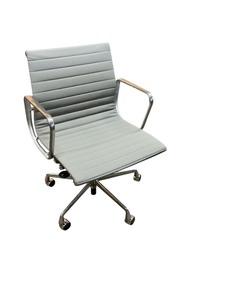 lot 103 image: Herman Miller Eames Aluminum SETU Leather Back Retails for $2000
