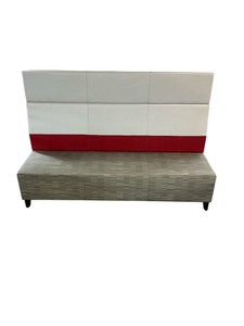 lot 114 image: Silver & Red Bench  Guest Seating