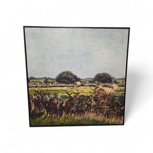 lot 171 image: Leslie Saris Hay Bale Signed & Framed Artwork with COA