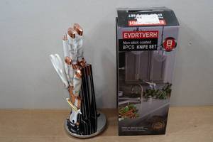 lot 90 image: Evdtverh Non-Stick Coated 8-Piece Knife Set