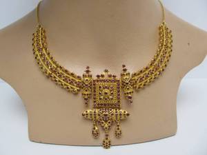 Genuine 22K Gold Necklace w/Rubies