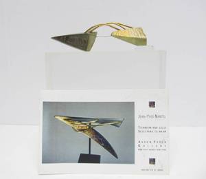 lot 7 image: Wonderful Large Signed 14K Gold &amp Titanium Sculptural Brooch by Jean-Yves Nantel