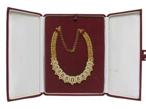 Genuine 22K Gold Necklace w/Hand Sewn Pearls&nbsp;