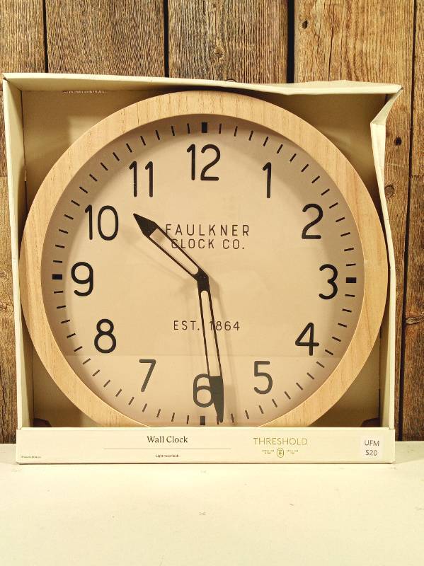 lot 13 image: Threshold - Wood Wall Clock