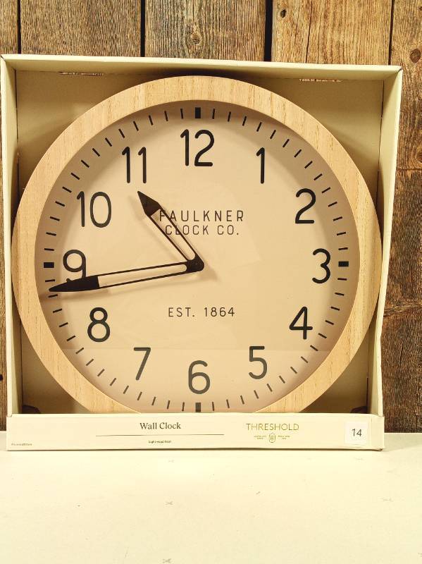 lot 14 image: Threshold - Wood Wall Clock