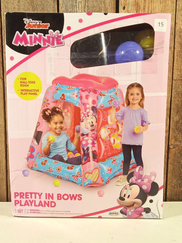 lot 15 image: Minnie Mouse Ball Pit 20 Balls - Toddler Jungle Gym Playhouse Inflatable