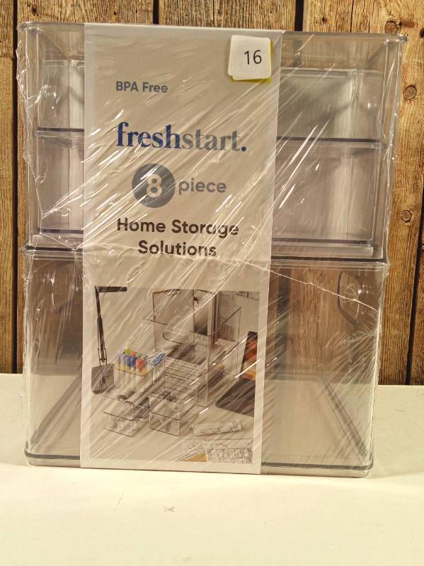 lot 16 image: Home Edit 8 Piece Multipurpose, Plastic Modular Storage Organizing System