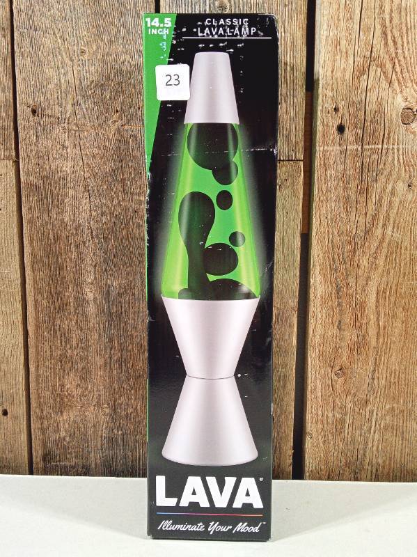 lot 23 image: Black and Green Lava Lamp