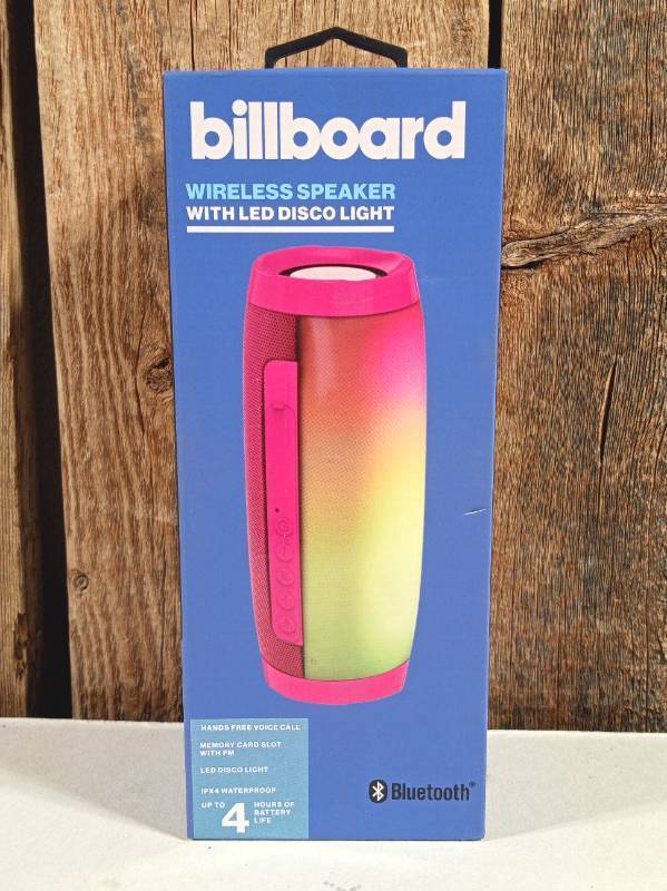 lot 31 image: Billboard Wireless Bluetooth Speaker with LED Disco Light