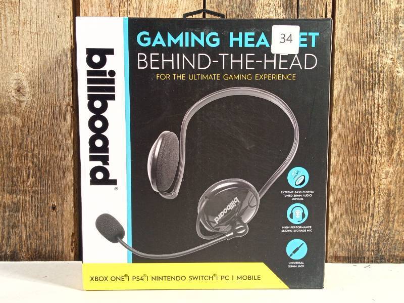 lot 34 image: Billboard Behind-the-Head Gaming Headset
