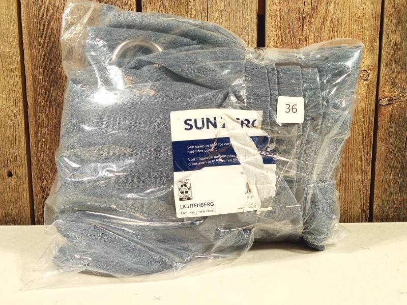 lot 36 image: SunSmart Total Blackout Lined Panel Pair with Grommets, Indigo Blue