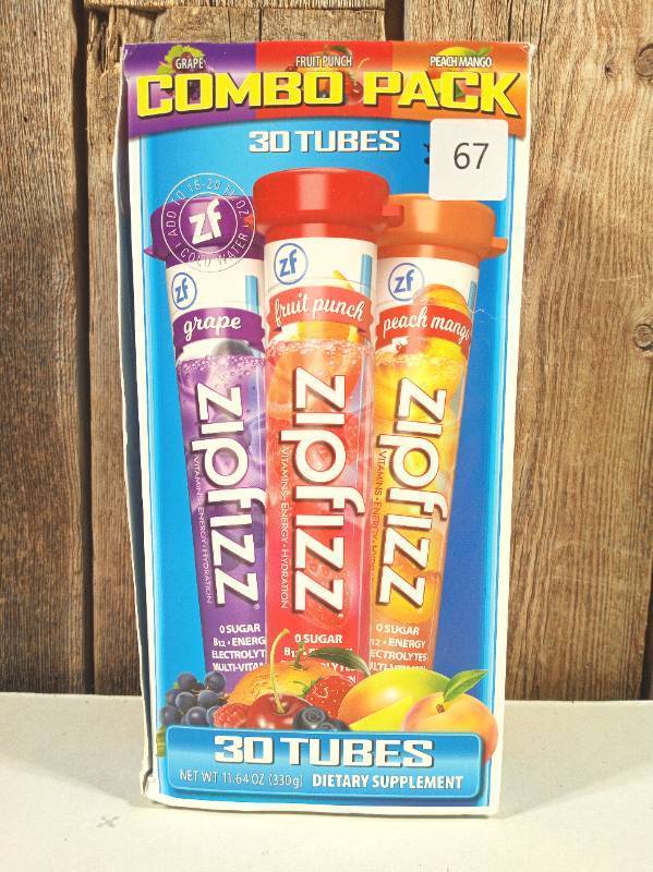 lot 67 image: Zipfizz Energy Drink Mix 30 Tubes