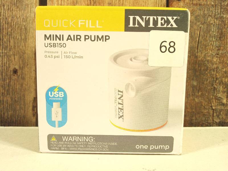 lot 68 image: Intex Quick Fill Cylinder Mini USB Air Pump