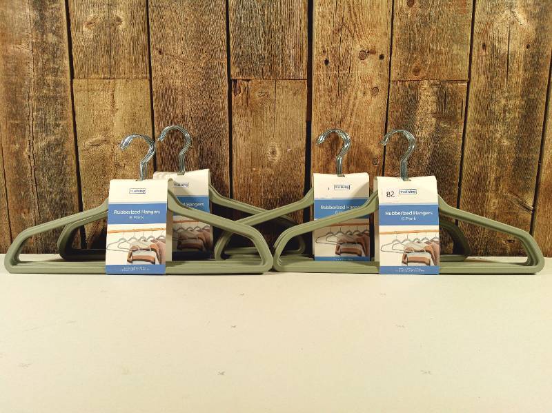 lot 82 image: True Living Rubberized Hangers, 6 ct (set of 4)