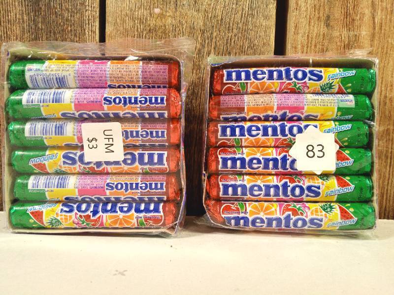 lot 83 image: 24 pack mentos rainbow the chewy mint