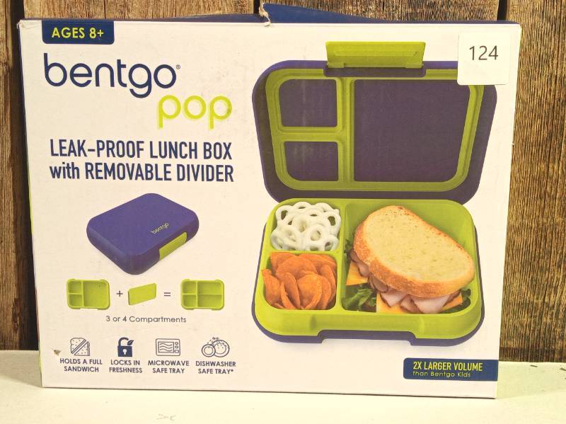 lot 124 image: Bentgo Pop Leakproof Bento-Style Lunch Box with Removable Divider-3.4 Cup