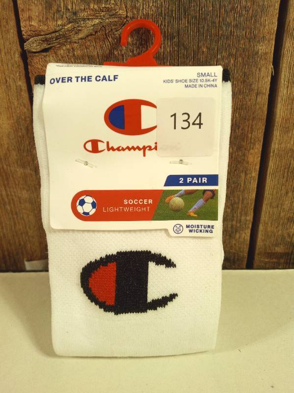 lot 134 image: Champion Performance Soccer Socks 2pk