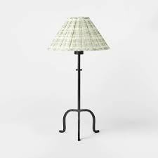 lot 171 image: Metal Table Lamp with Pleated Plaid Shade Black - Threshold