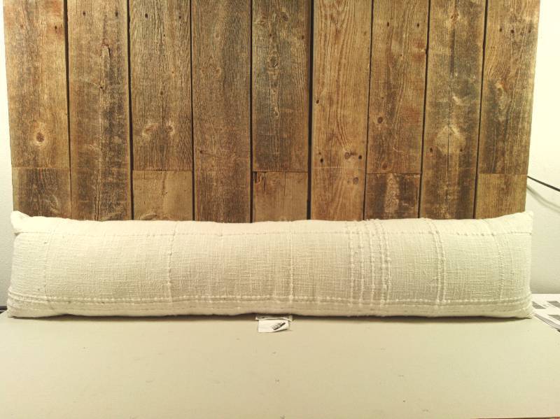 lot 182 image: Bed Lumbar Texture Tonal Plaid Decorative Throw Pillow Off White - Threshold