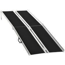 lot 35A image: 8 ft. Aluminum Portable Skidproof PVC Carpeted Folding Wheelchair Ramp