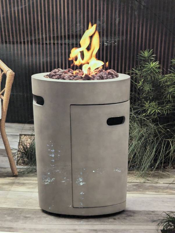 lot 50A image: 25 Pipestone Outdoor Column Fire Pit Gray - Threshold