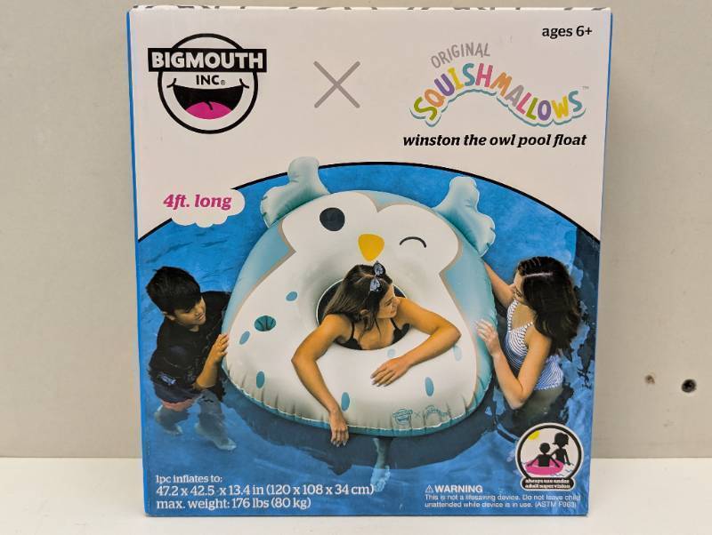 lot 308 image: Squishmallows Original Winston the Owl Giant Pool Float
