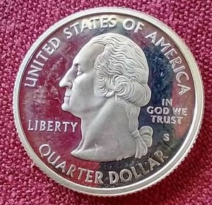 lot 32 image: 2005-S Silver Proof Oregon Quarter