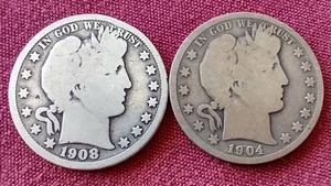 lot 74 image: (2) Barber Half Dollars