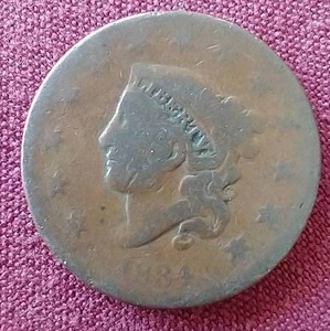 lot 79 image: 1834 Coronet Head Large Cent