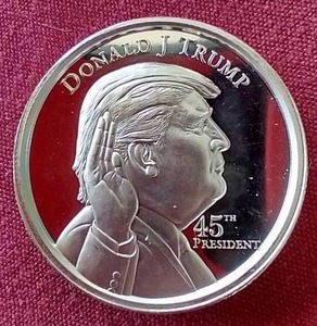 lot 81 image: Ultra High Relief Donald Trump 2 oz Silver Round