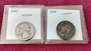 lot 84 image: (2) Washington Silver Quarters