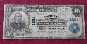 lot 98 image: RARE 1905 National Currency New York $10 Large Note