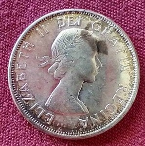 lot 105 image: 1961 Canada Silver 50 Cent Coin